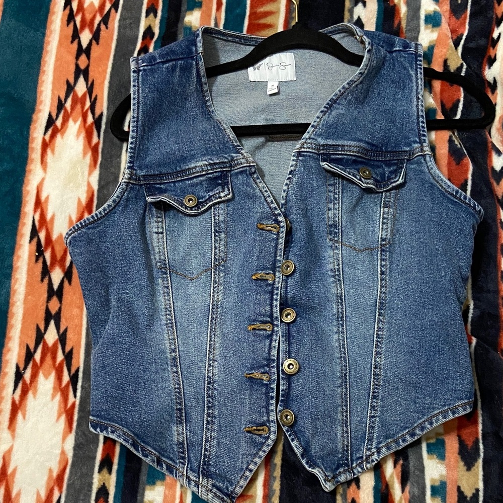 Jessica Simpson Blue Denim Vest